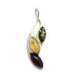 Three Multi-shade Amber Leaf Pendant